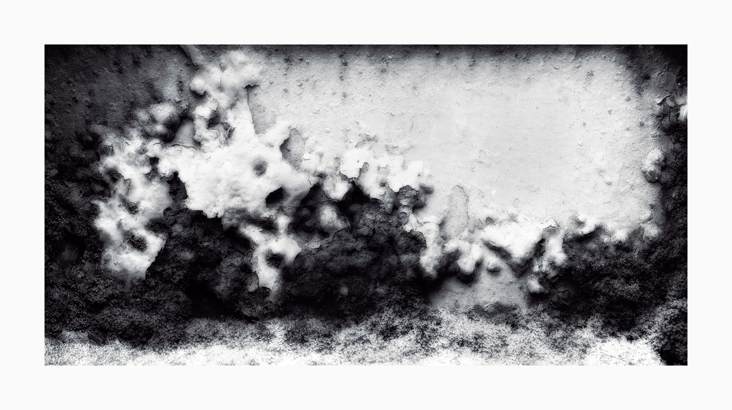 Fine art image of a section of rusting steel suggesting classical Chinese ink landscape aesthetics.