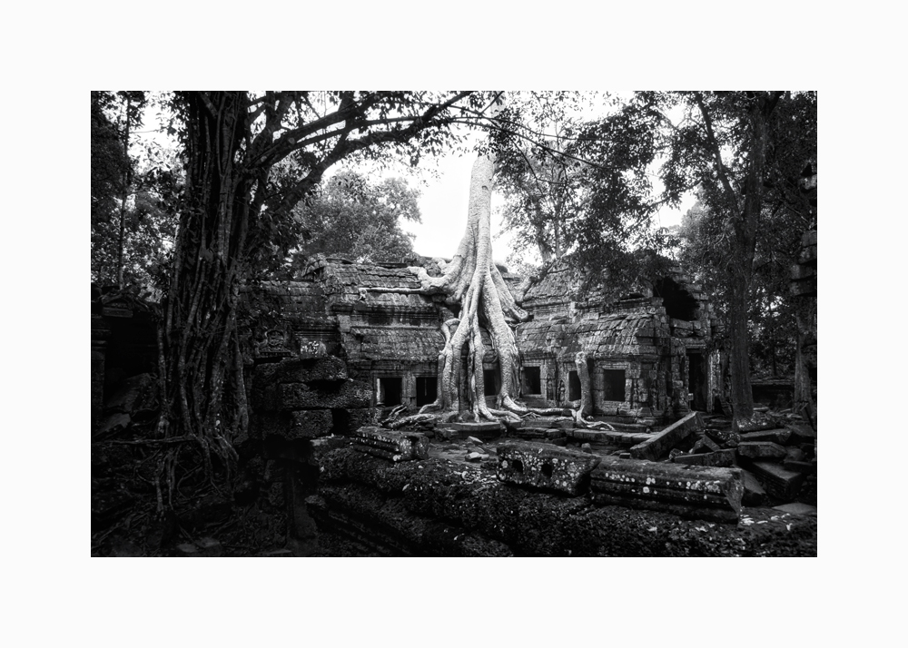 Fine art black and white image of Easternmost Gopura of Ta Prohm I, 1993, Siem Reap